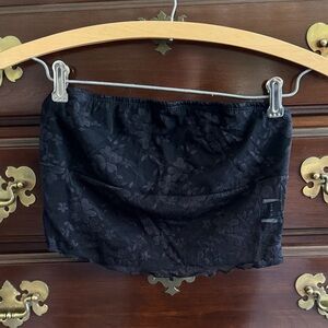 Black Floral Lace Tube Top